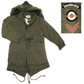 View Item Lambretta Mod Retro Military Style Fishtail Parka Coat Khaki Green 